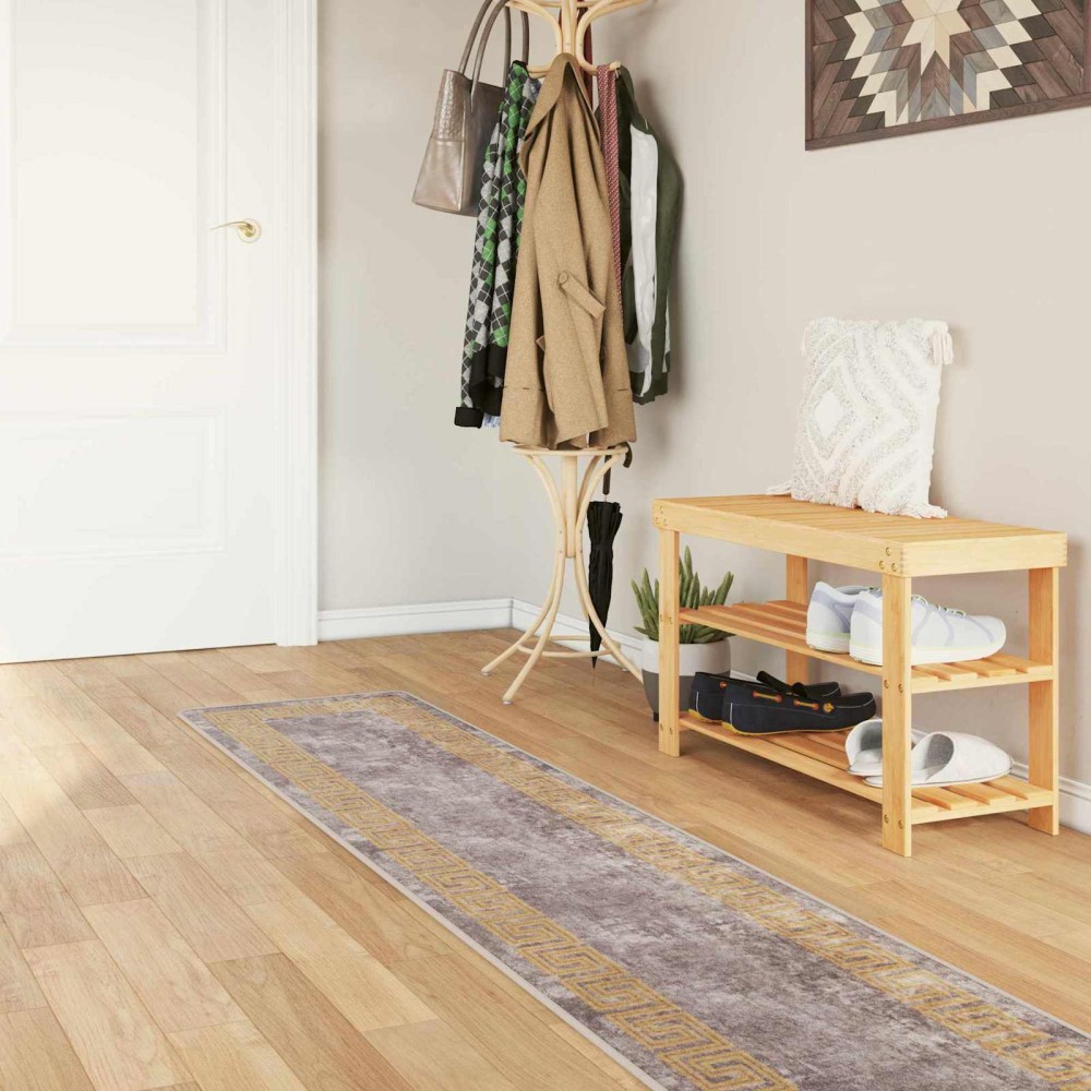 vidaXL Χαλί Runner MARSA Γκρι 50x350cm Πολυέστερ και PVC