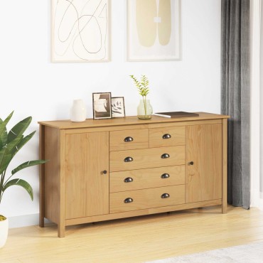vidaXL Πλαϊνό γραφείο HILL Μέλι Καφέ 154x40x80cm Στερεό πεύκο