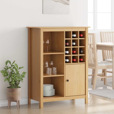 vidaXL Ντουλάπι κρασιού HILL Μέλι Καφέ 79.5x40x107.5 εκ 1 τεμ.