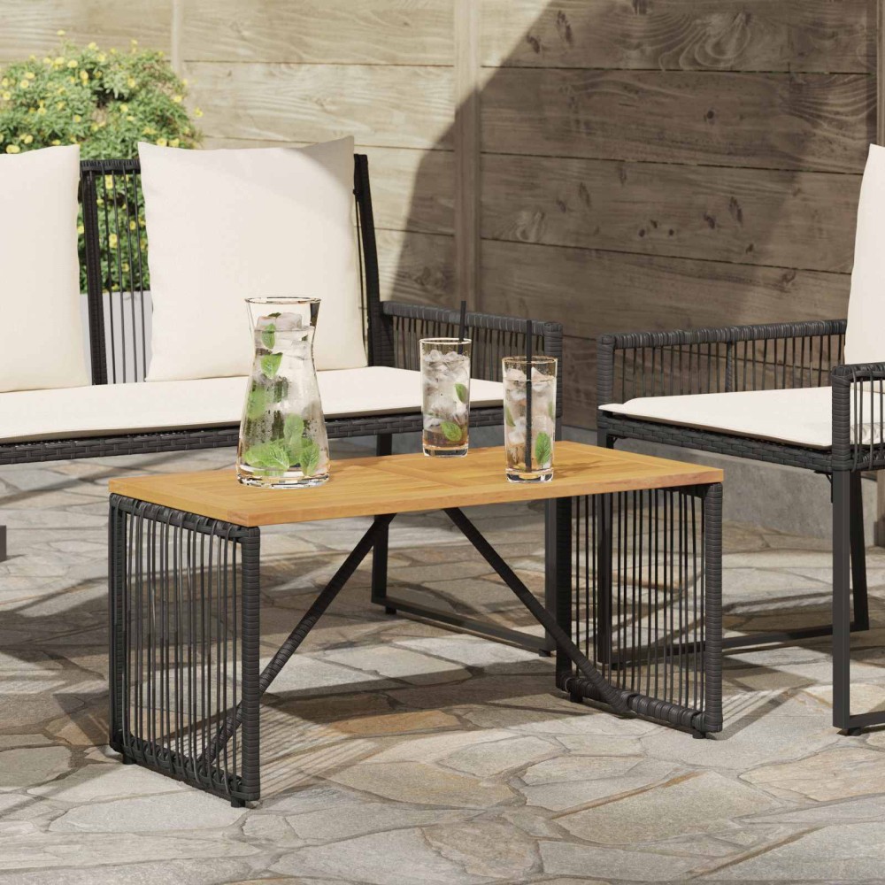 vidaXL Εξωτερικό Τραπέζι Μαύρο και Καφέ 80x40x40cm 1 τεμ.