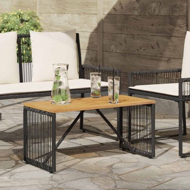 vidaXL Εξωτερικό Τραπέζι Μαύρο και Καφέ 80x40x40cm 1 τεμ.