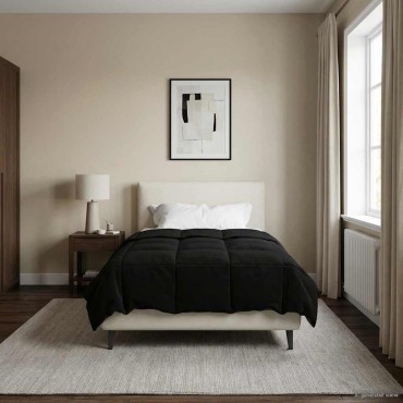 vidaXL Καλοκαιρινό Παπλωματοθήκη Μαύρο 155 x 220 cm Μικροΐνες