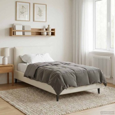 vidaXL Χειμερινό Παπλωματοθήκη Ανοιχτό γκρι 155 x 200 εκ. Μικροΐνες