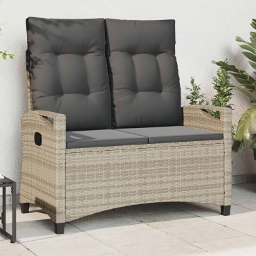 vidaXL Παγκάκι κήπου με μαξιλάρι 105x60x112cm ατσάλι 1 τεμ.