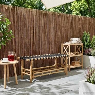 vidaXL Παγκάκι κήπου 110x38x40cm Μπαμπού Φυσικό Ορθογώνιος 1 τεμ.