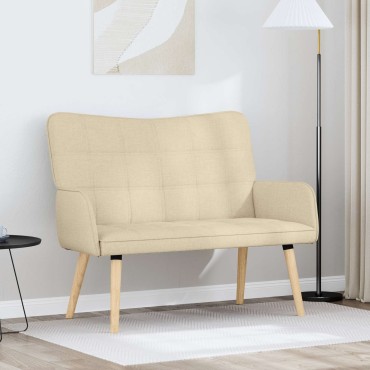 vidaXL Καναπές 2 ατόμων Κρεμ 115x61x87cm Ύφασμα