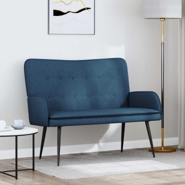 vidaXL Καναπές 2 ατόμων Μπλε 115x61x87cm Ύφασμα