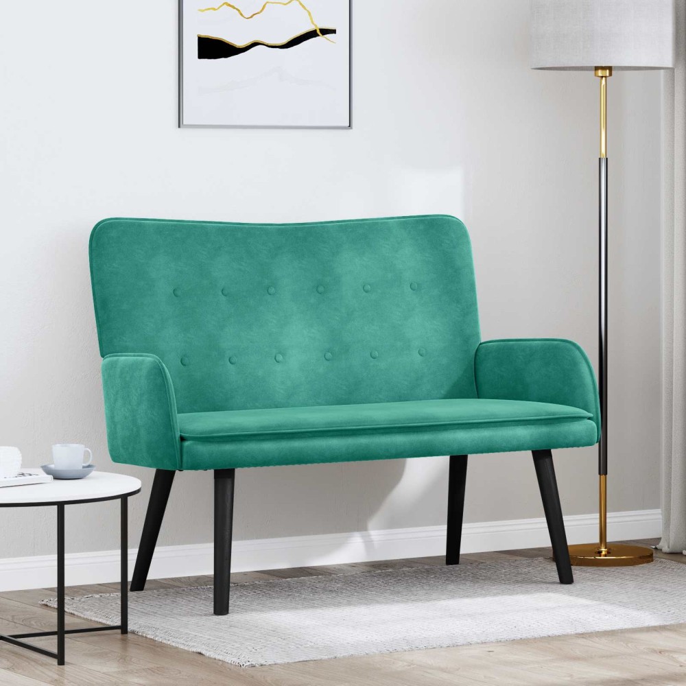 vidaXL Καναπές 2 ατόμων Τιρκουάζ 115x61x87cm Βελούδο