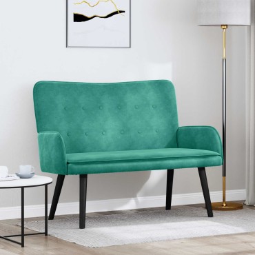 vidaXL Καναπές 2 ατόμων Τιρκουάζ 115x61x87cm Βελούδο