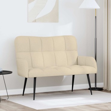 vidaXL Καναπές 2 ατόμων Κρεμ 115x61x87cm Ύφασμα