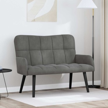 vidaXL Καναπές 2 ατόμων Σκούρο Γκρι 115x61x87cm Βελούδο