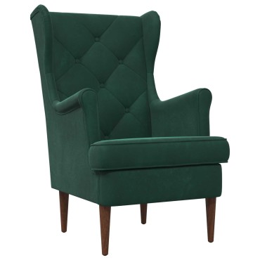 vidaXL Πολυθρόνα Σκούρο Πράσινο Βελούδο 65x79x100cm 1 τεμ.