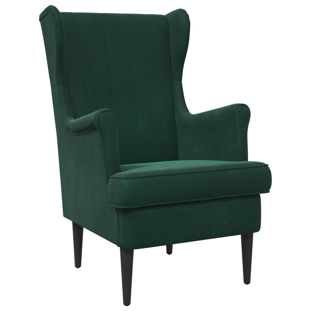 vidaXL Πολυθρόνα Σκούρο Πράσινο Βελούδο 65x79x100cm 1 τεμ.