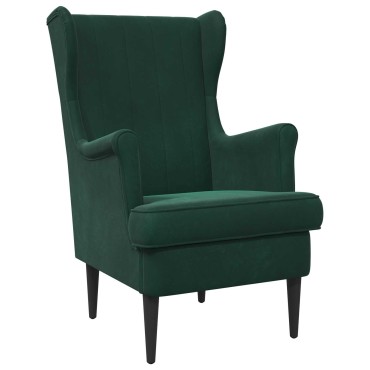 vidaXL Πολυθρόνα Σκούρο Πράσινο Βελούδο 65x79x100cm 1 τεμ.
