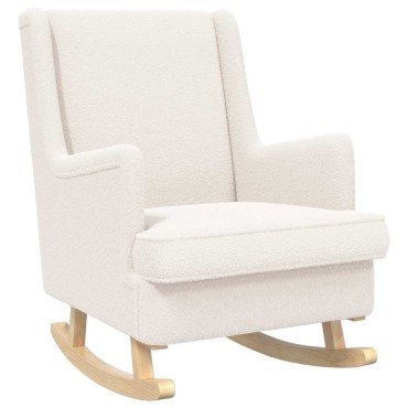 vidaXL Κουνιστή καρέκλα Κρεμ 62x80x85cm Ύφασμα Από Πρόβατο 1 τεμ.