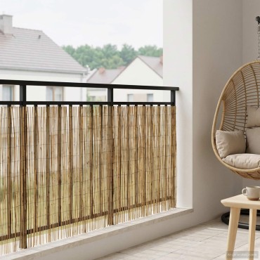 vidaXL Φράχτης Κήπου Καρβουνιασμένο 600x90cm Καλάμι
