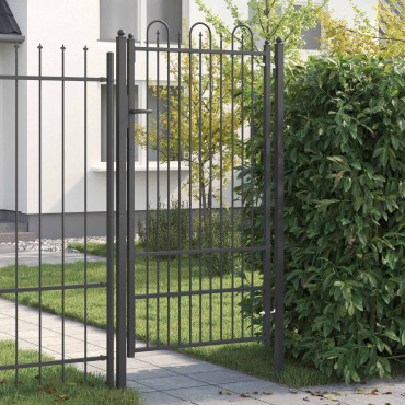 vidaXL Πύλη Φράχτη DRONTEN 100 x 175 cm Ατσάλι Μαύρο Κλειδώσιμο