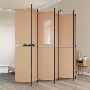 vidaXL Διαχωριστικό Δωματίου 6-Πάνελ Μπεζ 300x220cm Ύφασμα 1 τεμ.