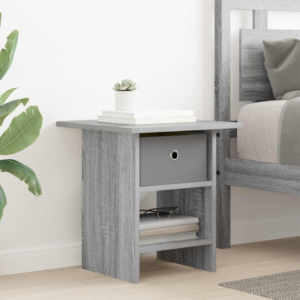 vidaXL Κομοδίνο Γκρίζο Σονομα 41x40x45cm Επεξεργασμένο Ξύλο 1 τεμ.