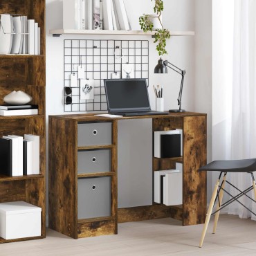 vidaXL Γραφείο Καπνιστό Δρύς 100x40x75cm Επεξεργασμένο Ξύλο 1 τεμ.