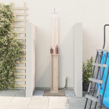 vidaXL Εξωτερικό ντους 246 cm Μασίφ ξύλο πεύκου και ανοξείδωτο ατσάλι