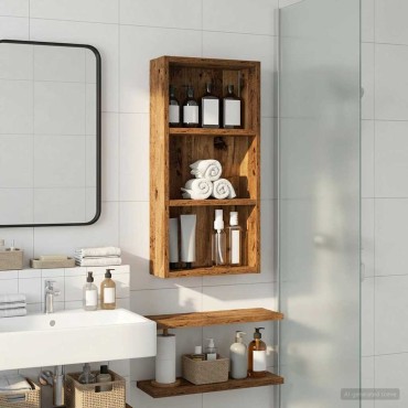 vidaXL Ντουλάπα τοίχου μπάνιου Παλιό ξύλο 30x10x60,5 εκ 1 τεμ.