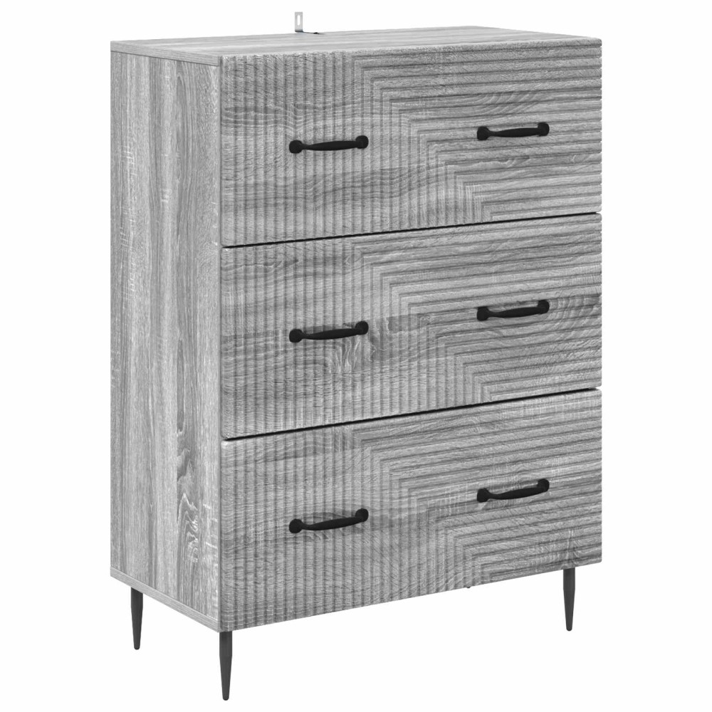 vidaXL Ντουλάπι με Συρτάρια Γκρι Sonoma 66x34,5x89,5 εκ 1 τεμ.