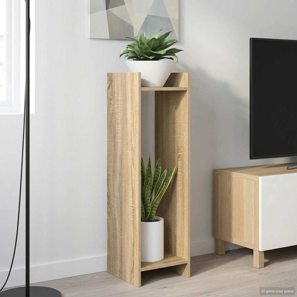 vidaXL Βάση φυτών 2 τμχ. Δρύς Sonoma 30 x 30 x 100 εκ