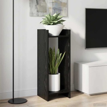 vidaXL Βάση φυτών 2 τμχ. Μαύρη Δρυς 30 x 30 x 80 cm