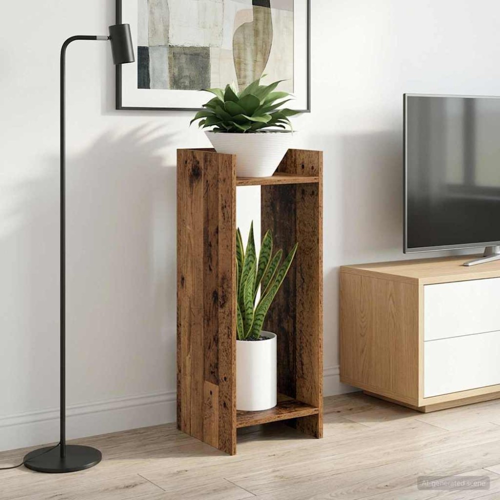 vidaXL Βάση φυτών 2 τμχ. Παλιό ξύλο 30 x 30 x 80 cm