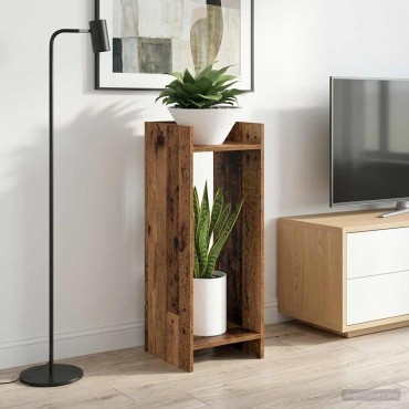 vidaXL Βάση φυτών 2 τμχ. Παλιό ξύλο 30 x 30 x 80 cm
