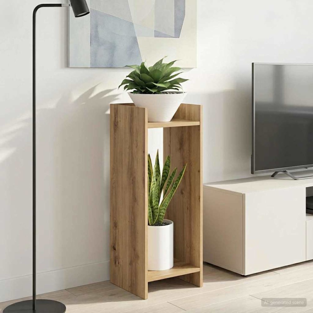 vidaXL Βάση φυτών 2 τμχ. Τεχνίτικη Δρυς 30 x 30 x 80 cm
