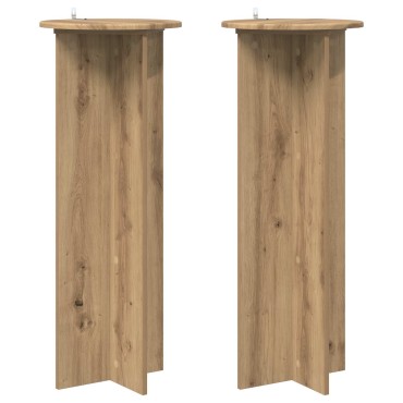 vidaXL Βάση φυτών 2 τμχ. Artisan Δρυς Ø40 x 100 εκ. Επεξεργασμένο Ξύλο