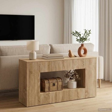 vidaXL Τραπέζι κονσόλας Ριγέ Δρύς Sonoma 101x29x74cm
