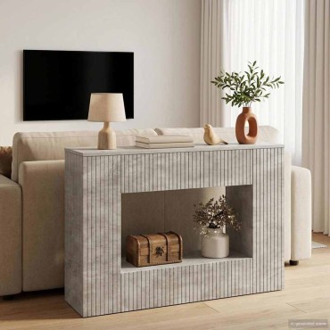 vidaXL Τραπέζι κονσόλας Ριγέ Σκυρόχρωμο Γκρι 101x29x74cm