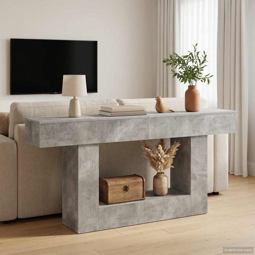 vidaXL Σκυρόχρωμο Γκρι 160x30x74 εκ