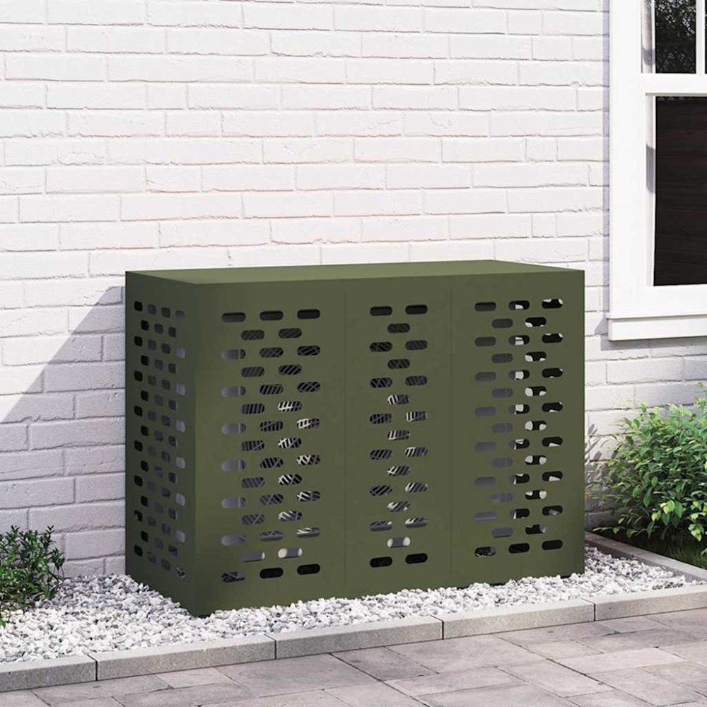 vidaXL Κάλυμμα κλιματιστικού Λαδί 110 x 50 x 80 cm