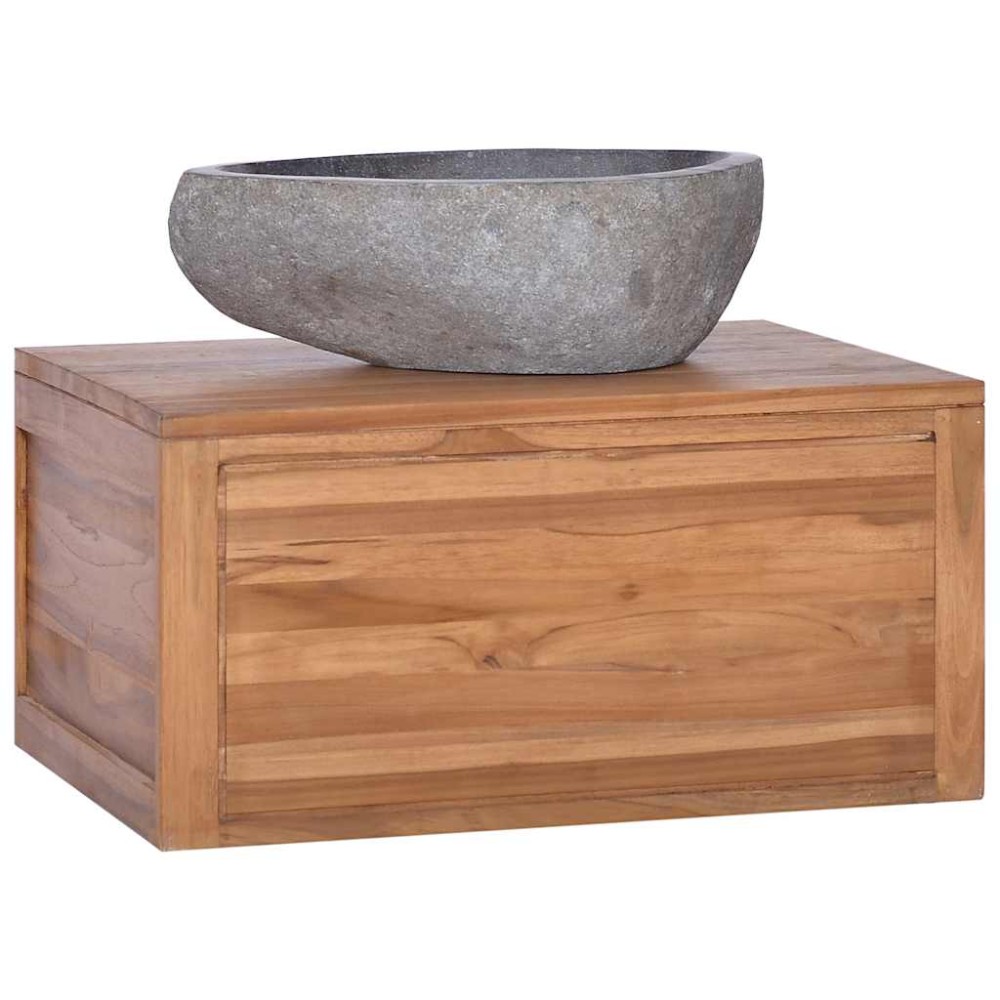 vidaXL Έπιπλο Μπάνιου/Νιπτήρα Επιτοίχιο 60x45x30cm Μασίφ Ξύλο Teak 1 τεμ.