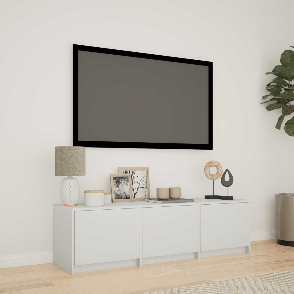vidaXL Τηλεοπτική βιβλιοθήκη με LED 140x34x40cm Λευκό