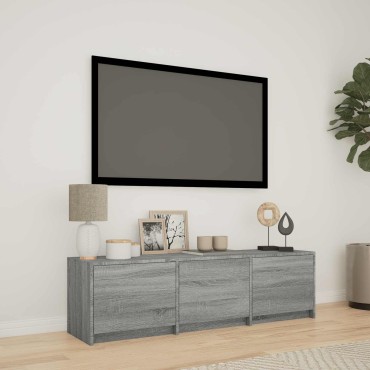 vidaXL Τηλεοπτική βιβλιοθήκη με LED 140x34x40cm Γκρι Σονομά