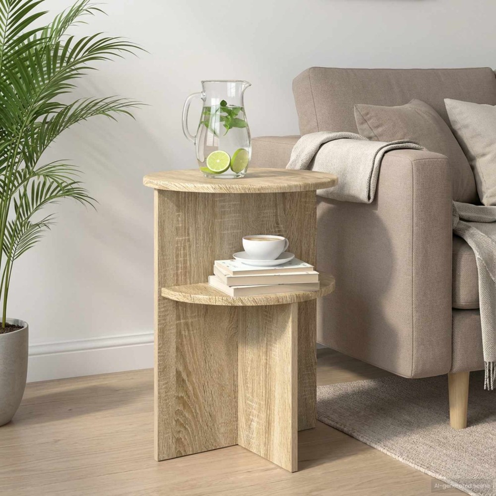 vidaXL Τραπεζάκι Πλευράς με αποθήκευση Sonoma Δρυς 39,5x55cm 1 τεμ.