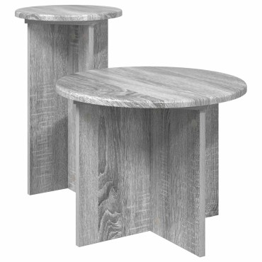 vidaXL Σετ βοηθητικά τραπεζάκια 2 τεμ. Γκρι Sonoma 45x35cm