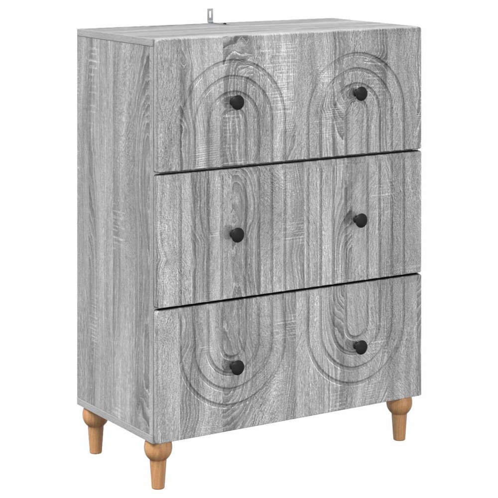 vidaXL Ντουλάπι με Συρτάρια Γκρι Sonoma 66x34,5x90 εκ 1 τεμ.