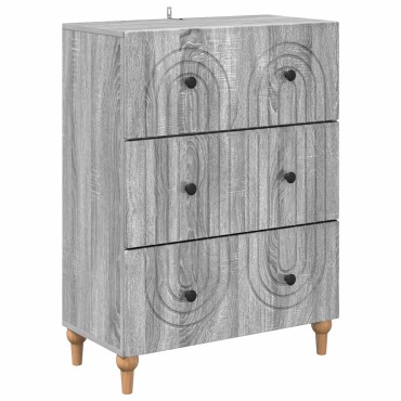vidaXL Ντουλάπι με Συρτάρια Γκρι Sonoma 66x34,5x90 εκ 1 τεμ.