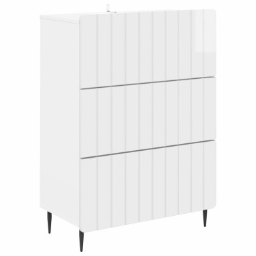 vidaXL Ντουλάπι με Συρτάρια Γυαλιστερό Λευκό 66x34,5x92cm 1 τεμ.