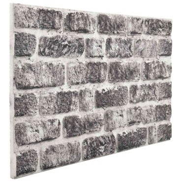 vidaXL Πάνελ τοίχου 10 τμχ. 100 x 50 cm Σκούρο Γκρι και Λευκό