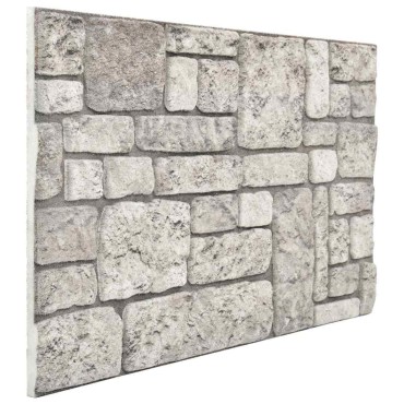 vidaXL Πάνελ τοίχου 10 τμχ. 100 x 50 cm Γκρι Αφρός EPS