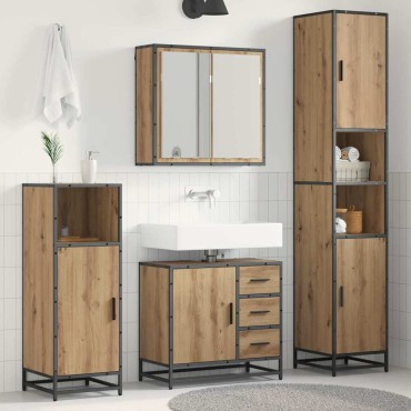 vidaXL Σετ Επίπλων Μπάνιου 3 τεμ. Artisan Oak 65x33x60 εκ