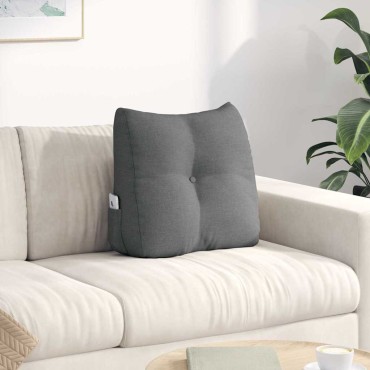 vidaXL Μαξιλάρι Πλάτης Σκούρο Γκρι 45 x 24 x 50 εκ ύφασμα