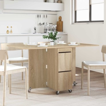 vidaXL Τραπέζι φαγητού 140x80x77cm Επεξεργασμένο Ξύλο Sonoma Δρυς 1 τεμ.